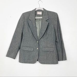 Pendleton Petites Women's Grey Virgin Wool Blazer